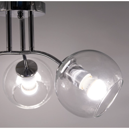 Plafon chromowany szklany 3-punktowy 8084/3 z serii ELBA - Lampy Elem